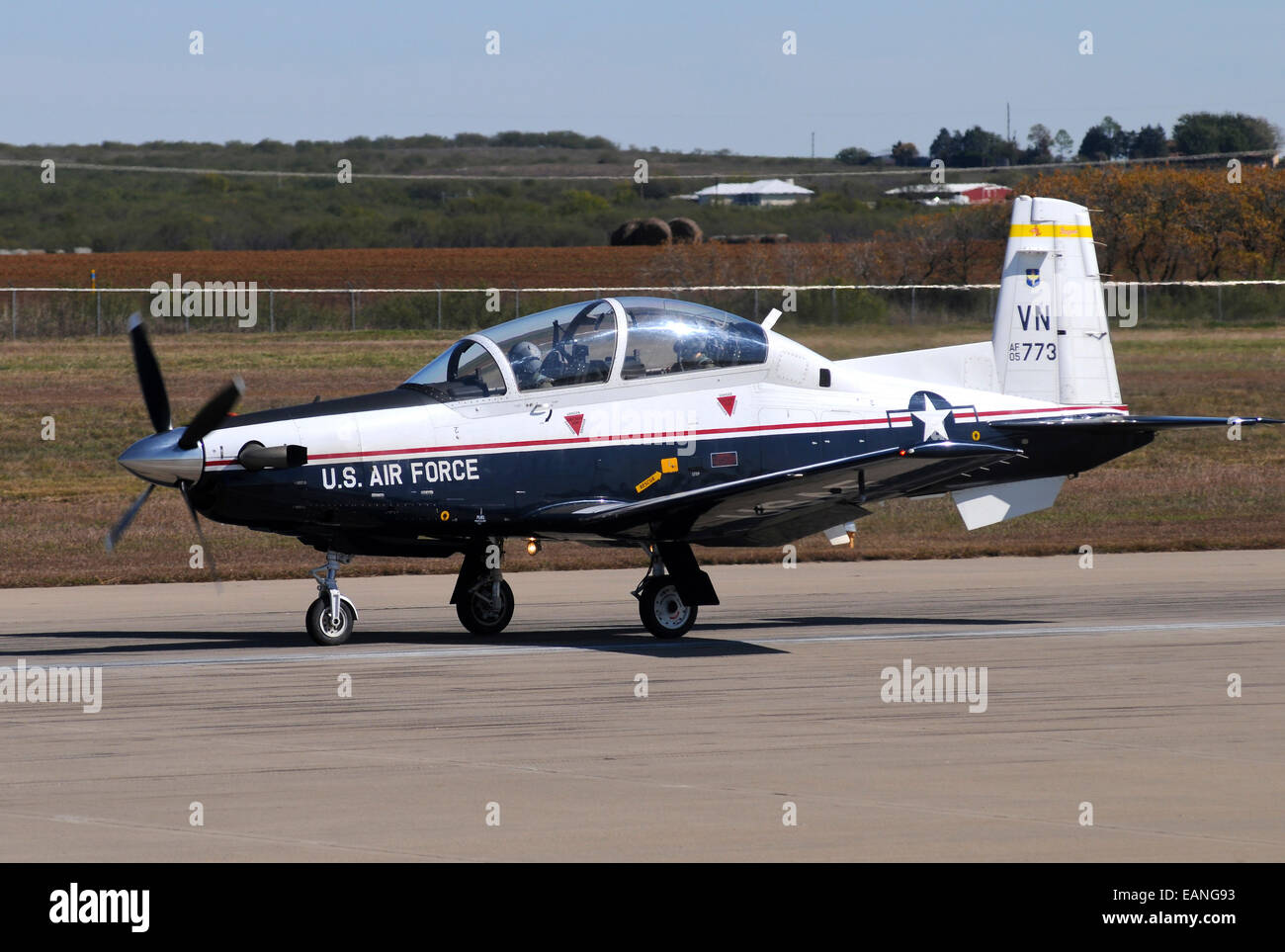 Stati Uniti Air Force T-6un texano II a Sheppard Air Force Base in Texas. Foto Stock