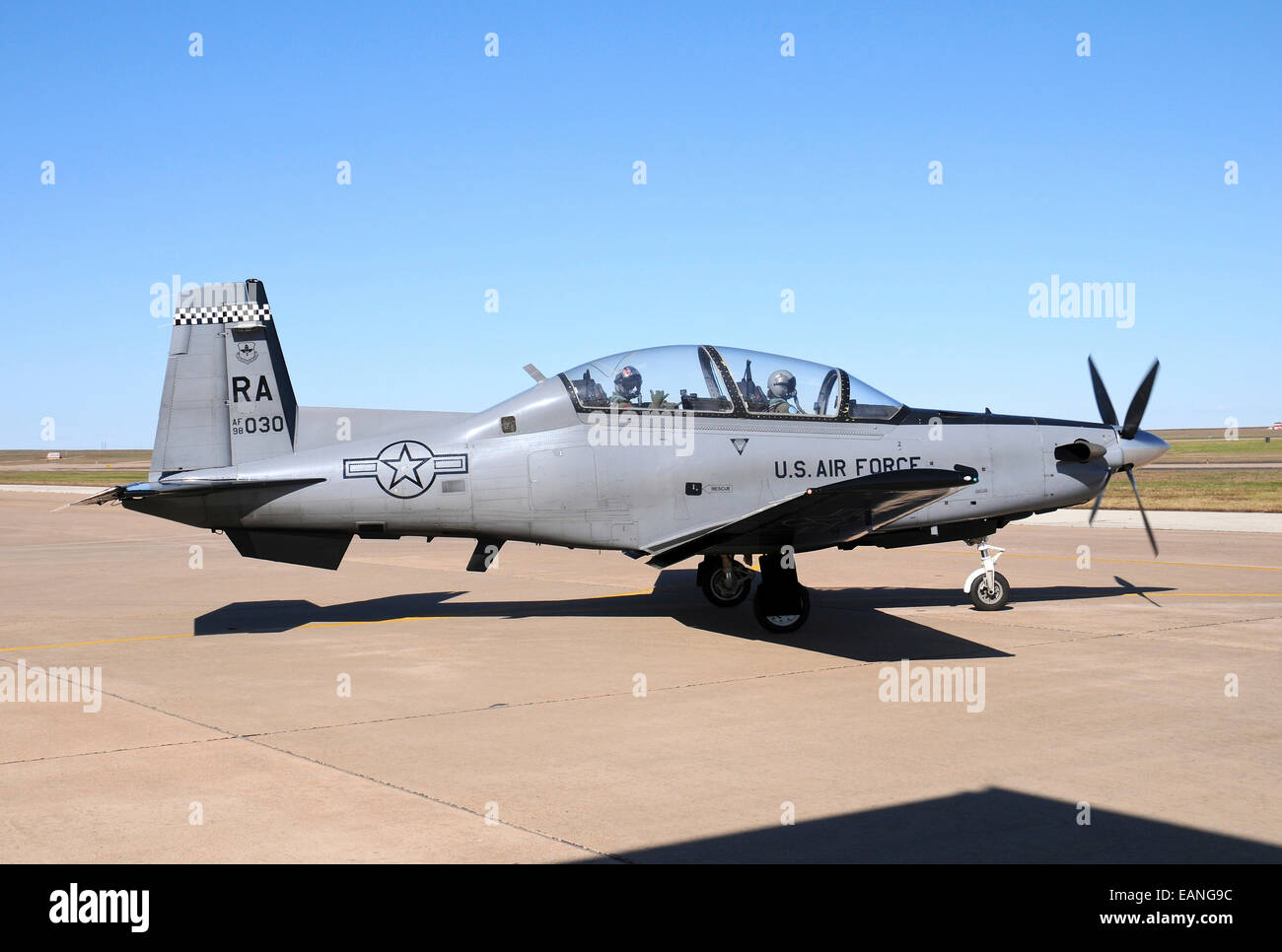 Stati Uniti Air Force T-6un texano II a Sheppard Air Force Base in Texas. Foto Stock