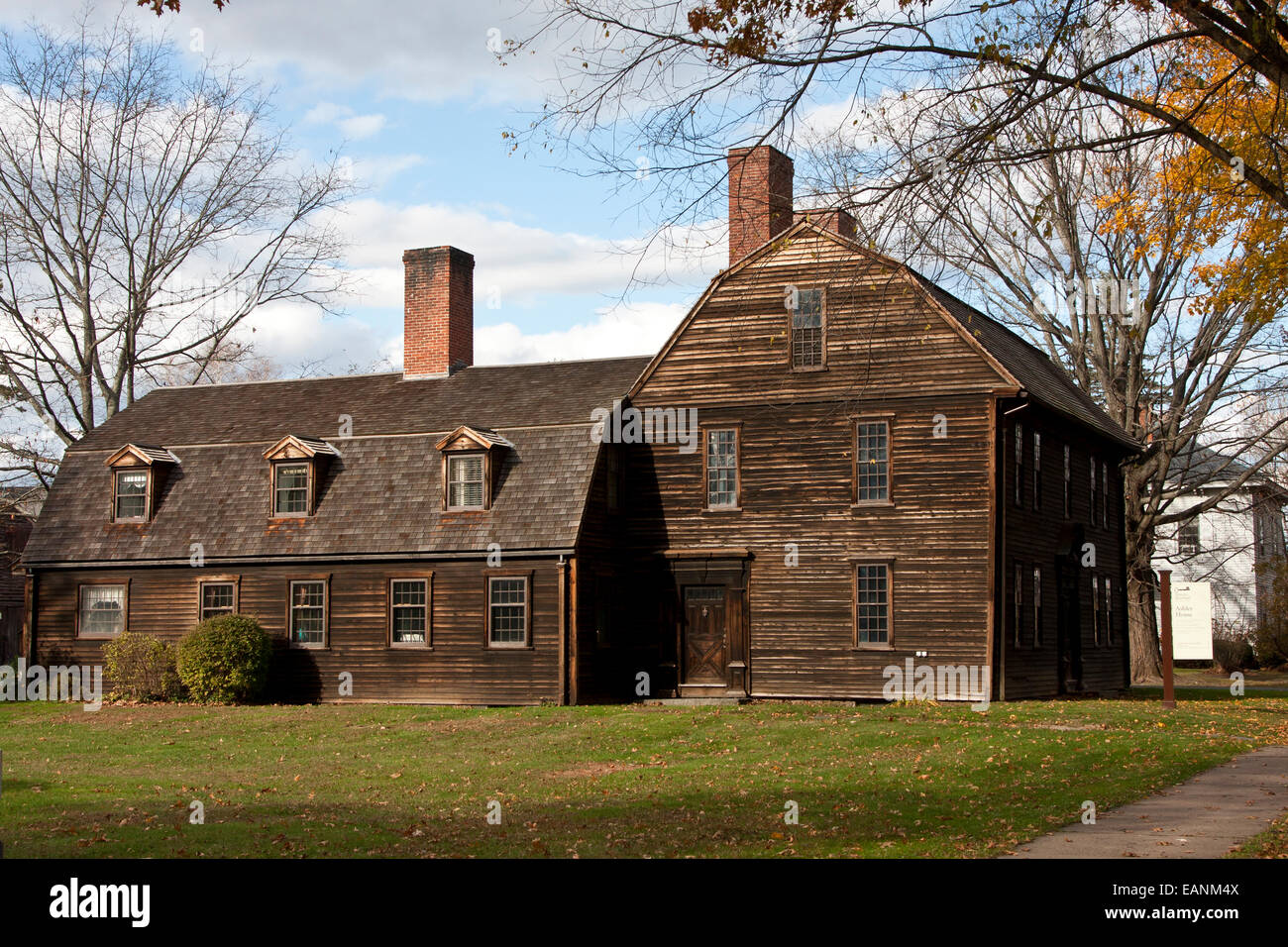 A deerfield, Massachusetts, storico deerfield, old deerfield, Ashley Casa 1734 con metà del XVIII secolo i lavori di rinnovo Foto Stock