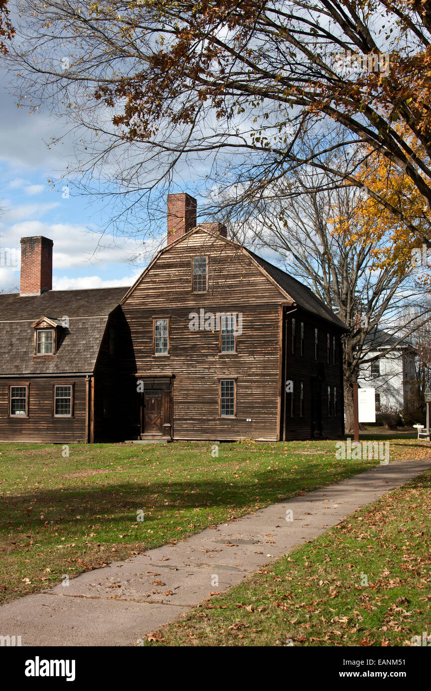 A deerfield, Massachusetts, storico deerfield, old deerfield, Ashley Casa, 1734 con metà del XVIII c. rinnovo. Foto Stock