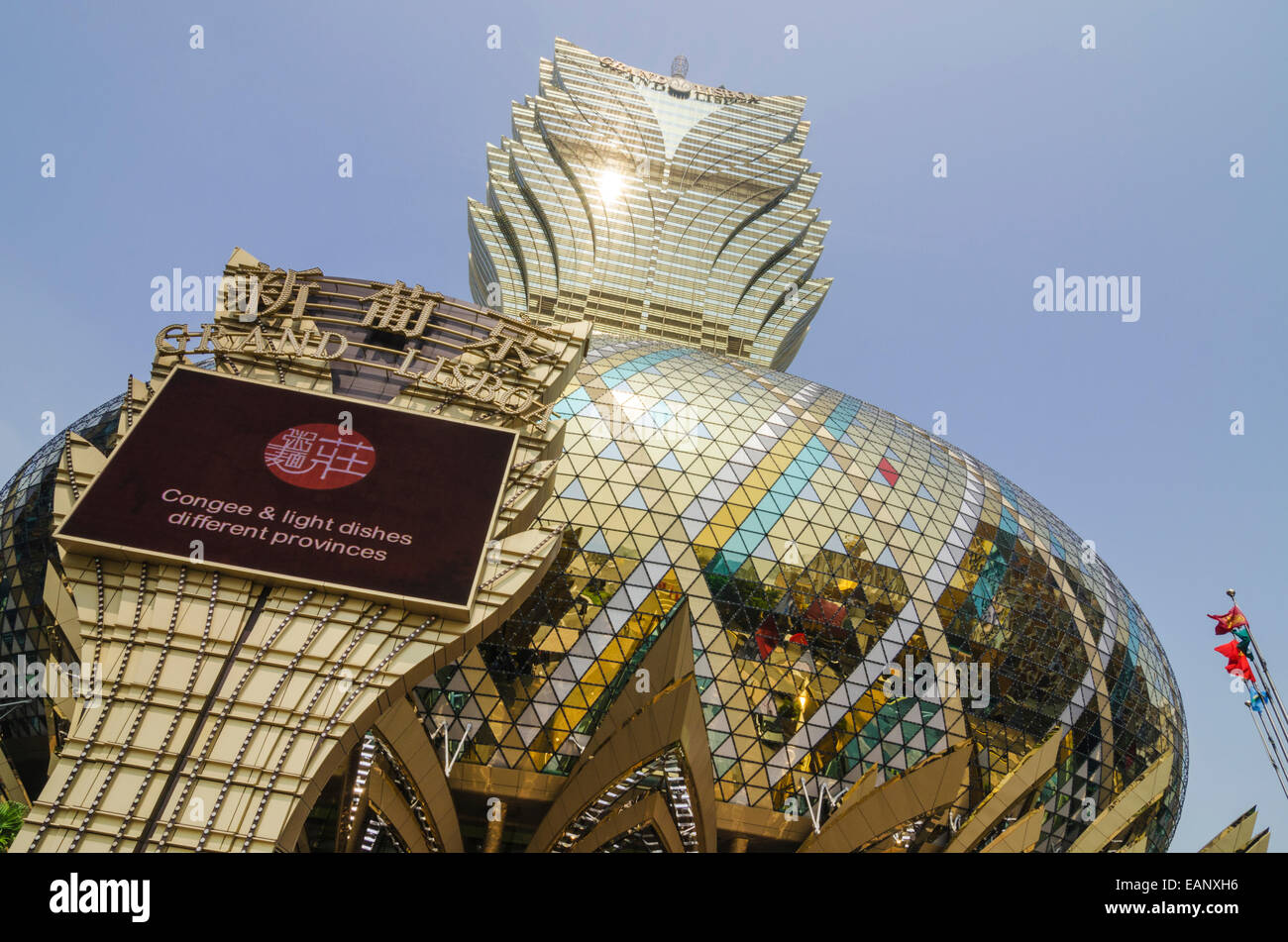 Il golden Grand Lisboa Casino Hotel, Macau, Cina Foto Stock