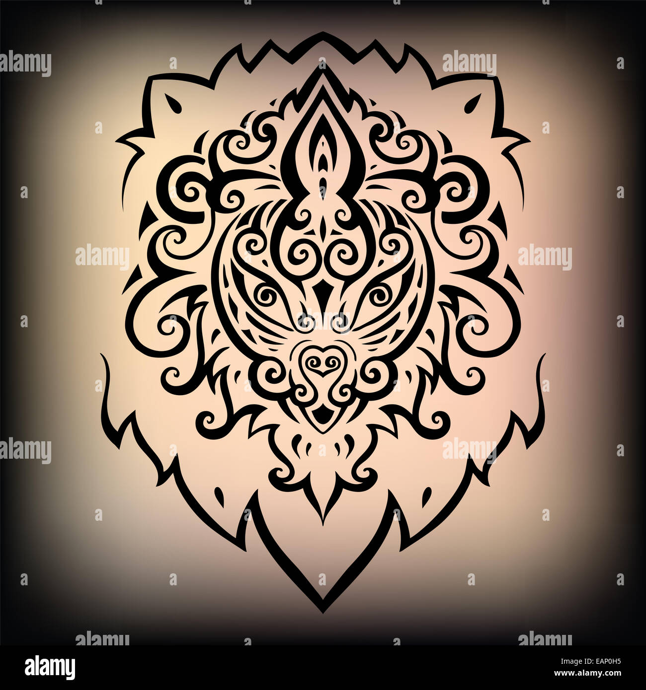 Testa di leone. Modello etnico. Foto Stock