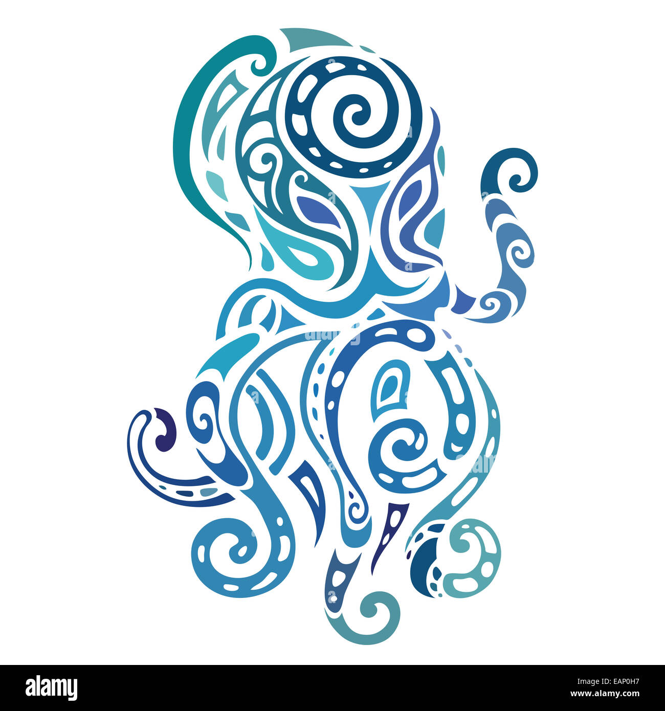 Ocean polpo. Modello etnico. Foto Stock