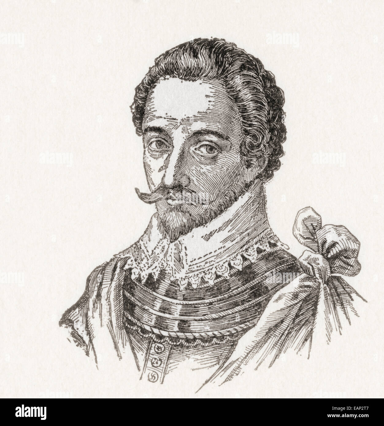 Sir Humphrey Gilbert, c. 1539 - 1583. L'avventuriero inglese, explorer, membro del parlamento e soldato. Foto Stock