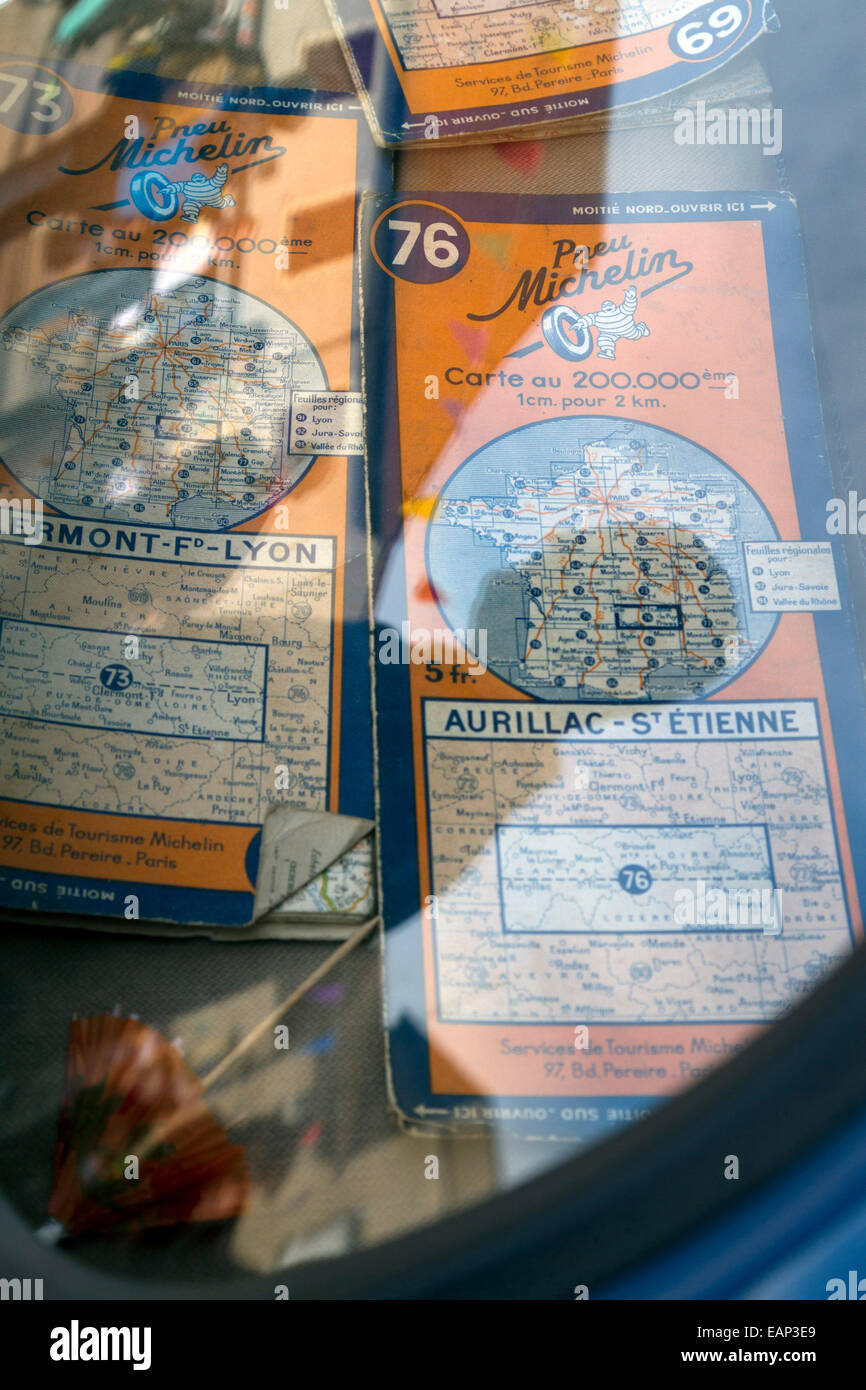 La ricostituzione du ' Grand embouteillage de Lapalisse ' sur la RN 7, Allier ,Francia . Il famoso traffico di Lapalisse . Foto Stock