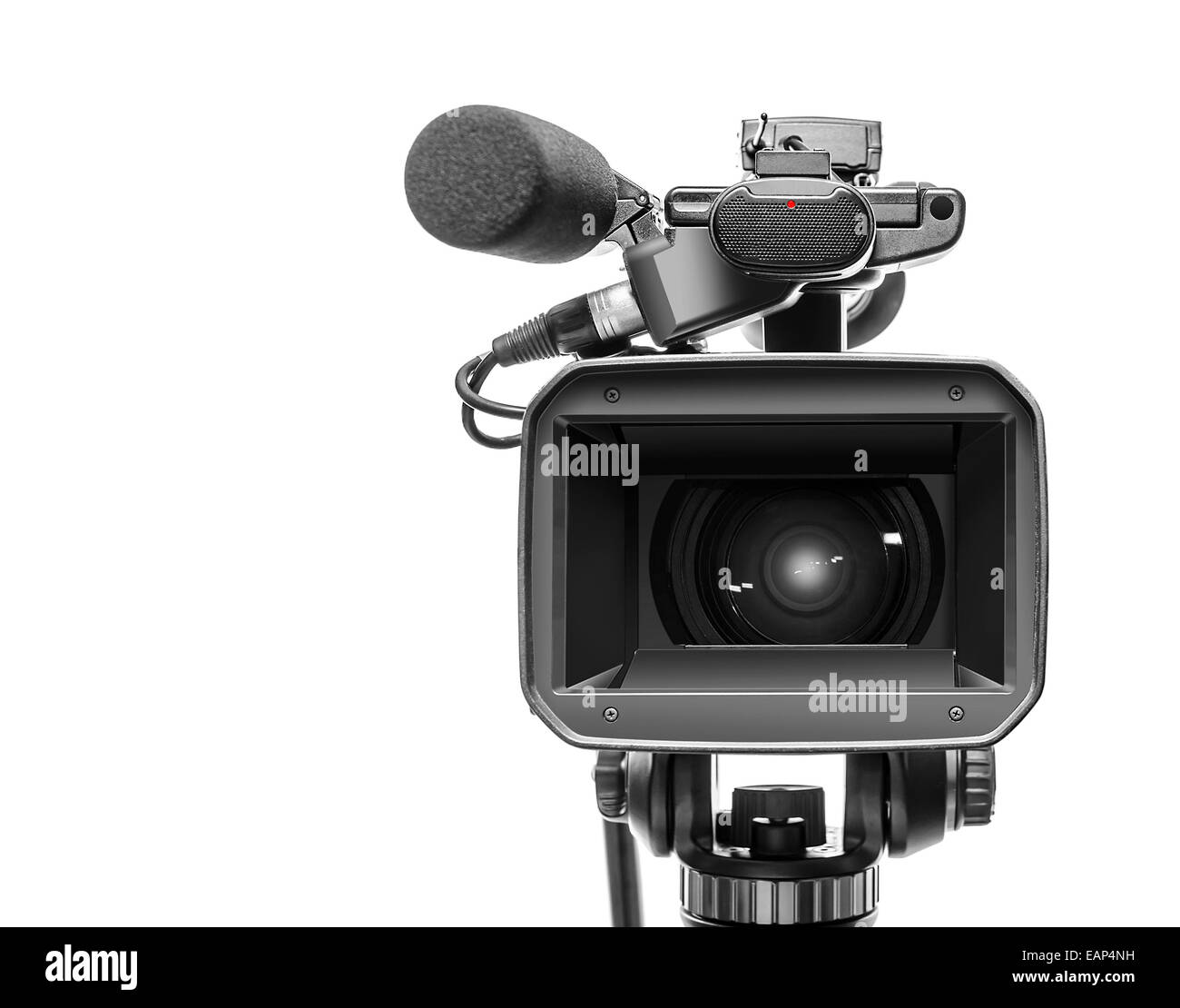 Professional video camcorder isolato su bianco Foto Stock