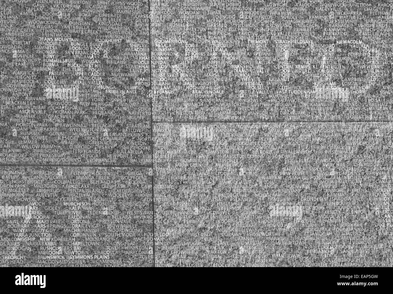 Il granito Australian War Memorial Hyde Park Corner Londra Inghilterra Europa Foto Stock