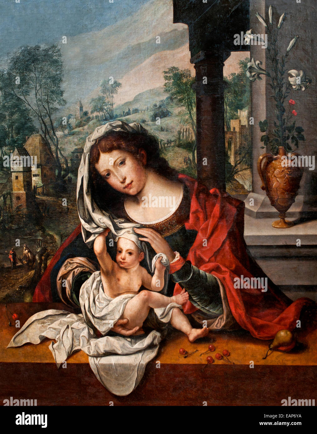 Vergine e bambino (dopo) Jan Gossaert 1478 – 1532 Belgio, Belgio, Fiammingo, Paesi Bassi, Olandese, Foto Stock
