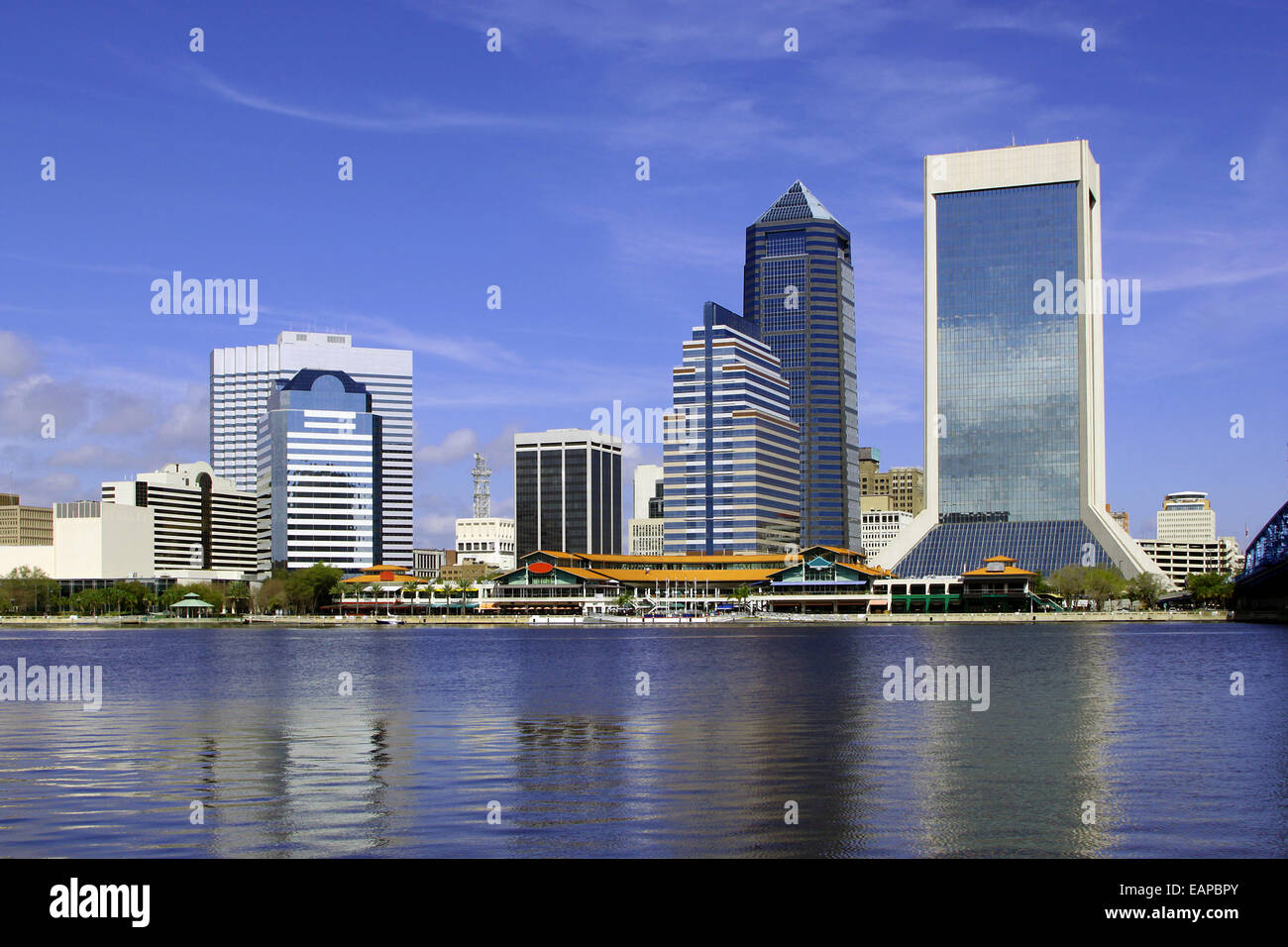 Bellissima vista di Jacksonville, Florida al St. John's River Foto Stock