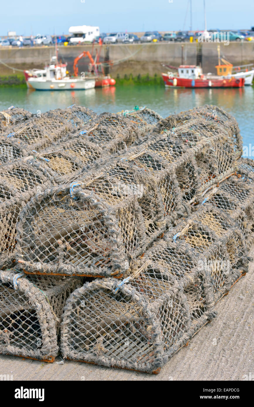 Tradizionali di trappole per catturare i pescatori e i frutti di mare Foto Stock