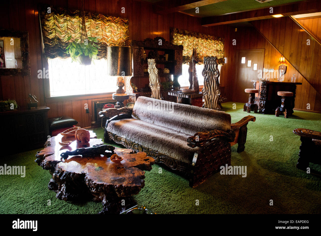 Il Jungle Room. Graceland, Memphis, Tennessee Foto Stock