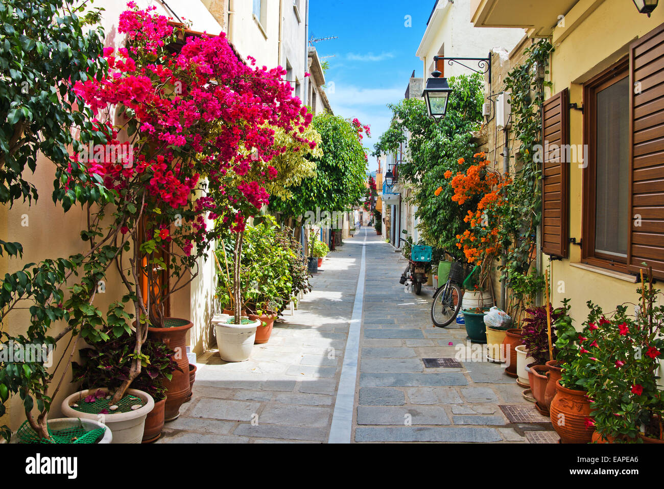 Street a Rethymnon Foto Stock