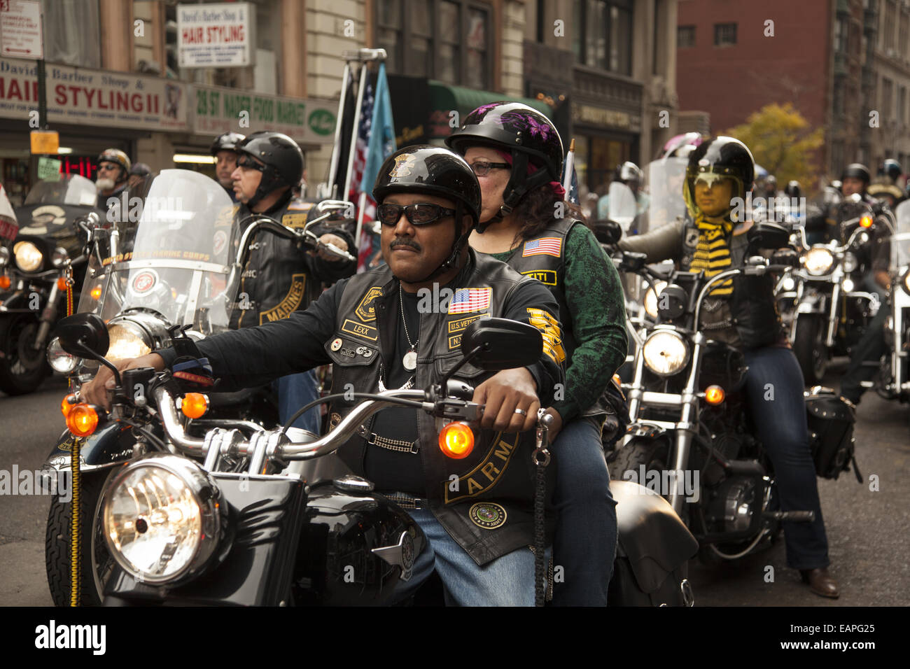Veterani parata del giorno, Quinta Avenue di New York City. Foto Stock
