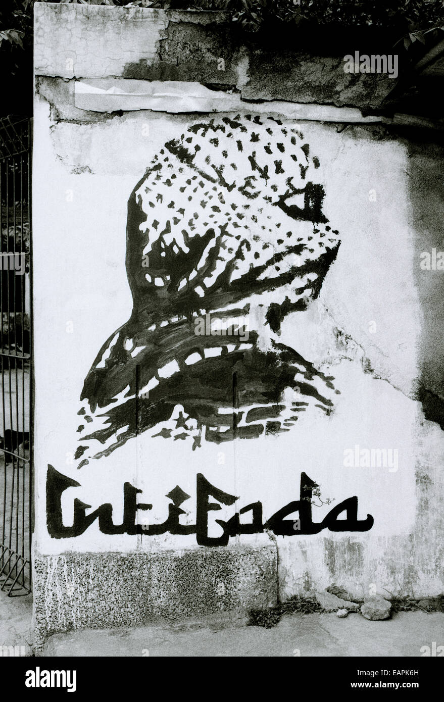 Intifada palestinese graffiti arte su una strada a Yogyakarta in Java in Indonesia nel sud-est asiatico. Il terrorismo attentati News Reportage Fotogiornalismo Foto Stock