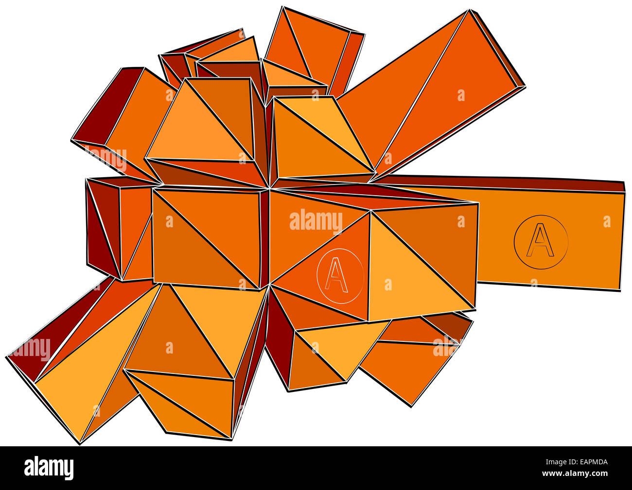 Abstract forme geometriche come elemento infografico su sfondo bianco Foto Stock