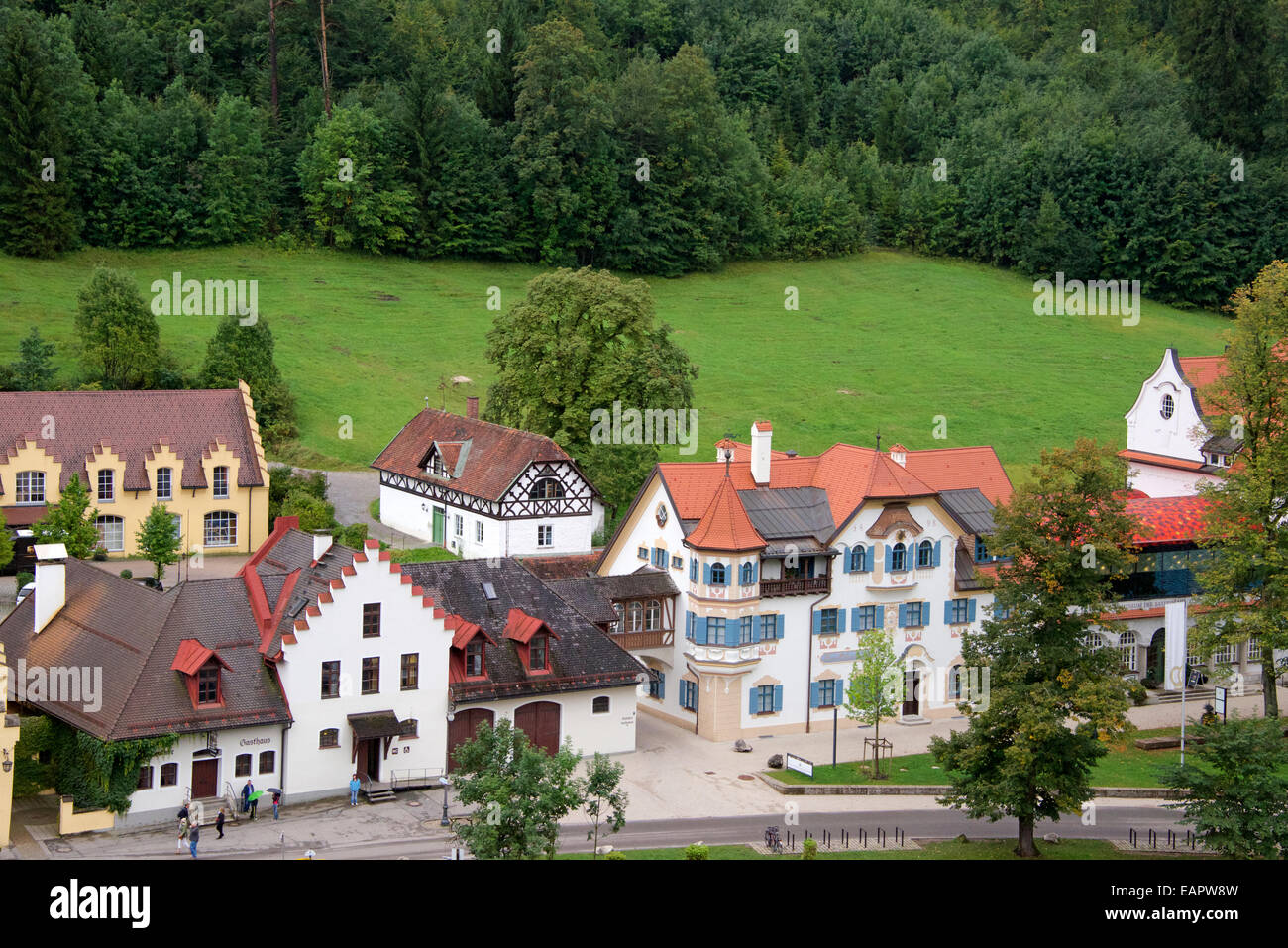 Il villaggio di Hohenschwangau Fussen Baviera Germania Foto Stock
