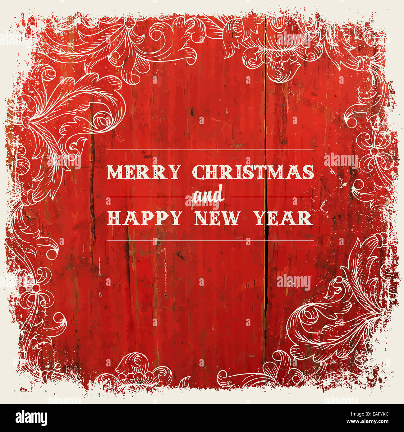 Natale greeting card design, vettore. Foto Stock