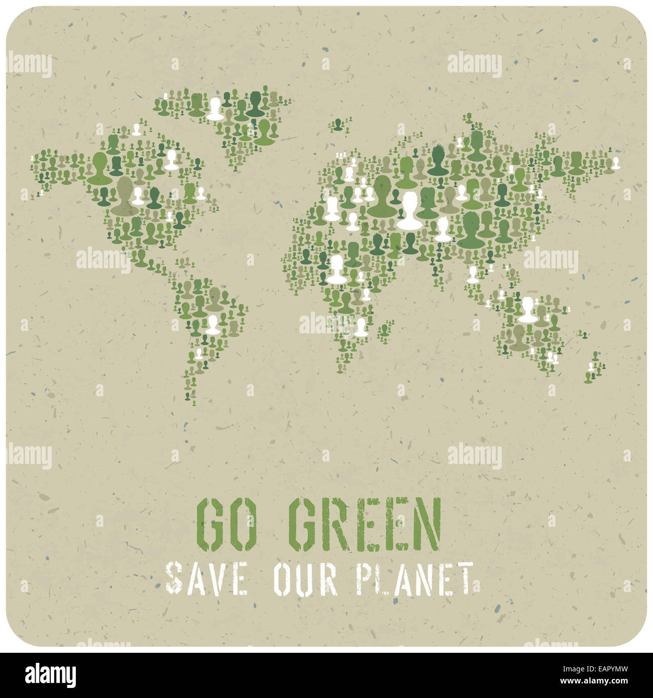Go Green. Ecologia concetto Poster. Vettore. Foto Stock