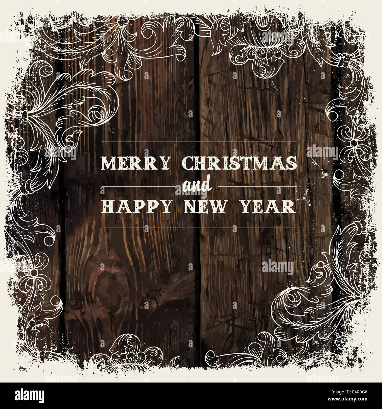Natale greeting card design, vettore. Foto Stock