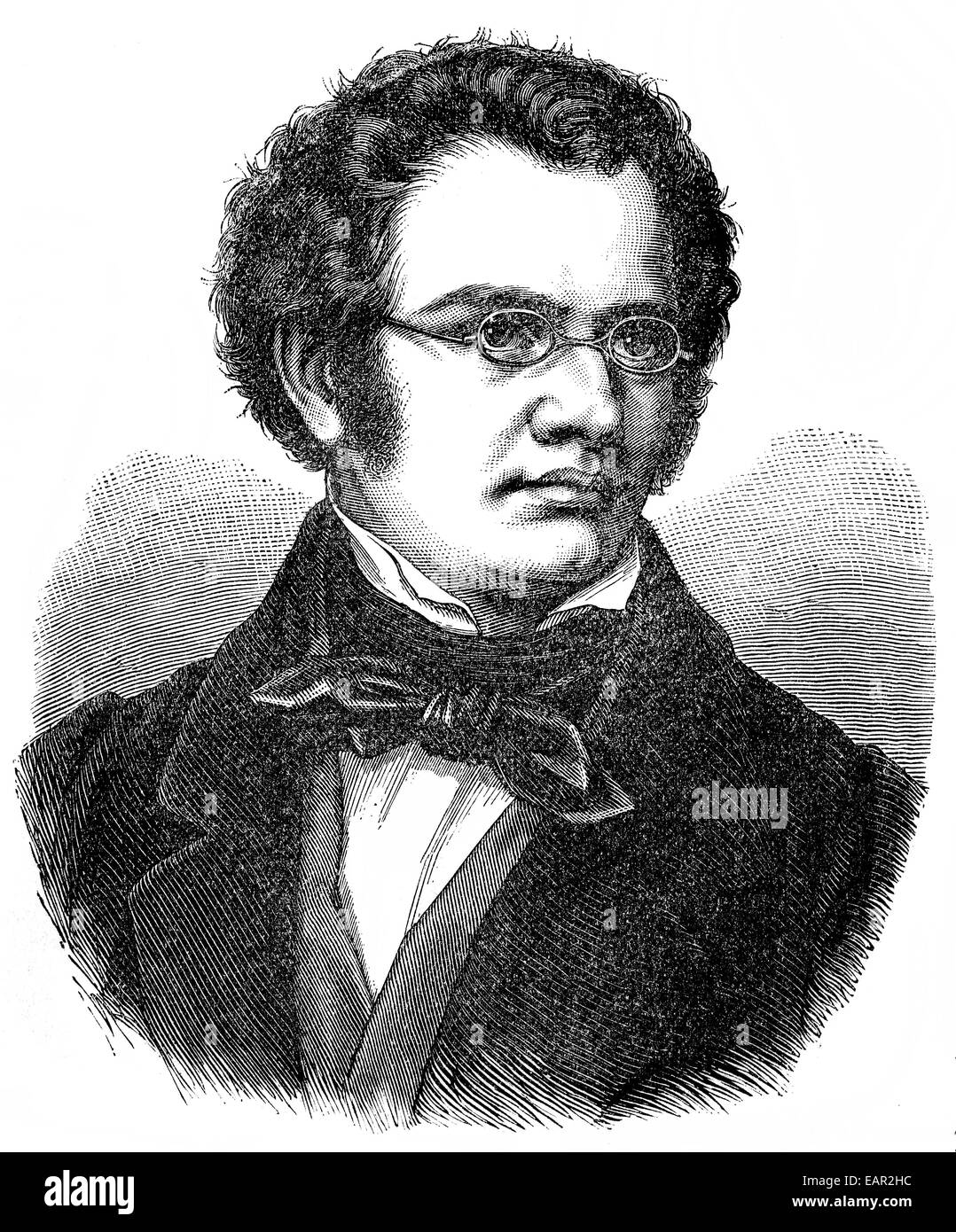 Franz Peter Schubert, 1797 - 1828, un compositore austriaco, Ritratto von Franz Peter Schubert, 1797 - 1828, ein österreichischer Ko Foto Stock