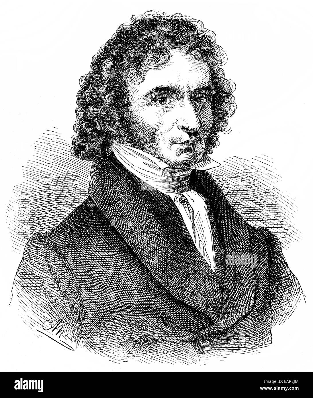 Nicolò o Niccolò Paganini, 1782-1840, Italiano violinista chitarrista e compositore, Ritratto von Niccolò oder Nicolò Paganini, 178 Foto Stock