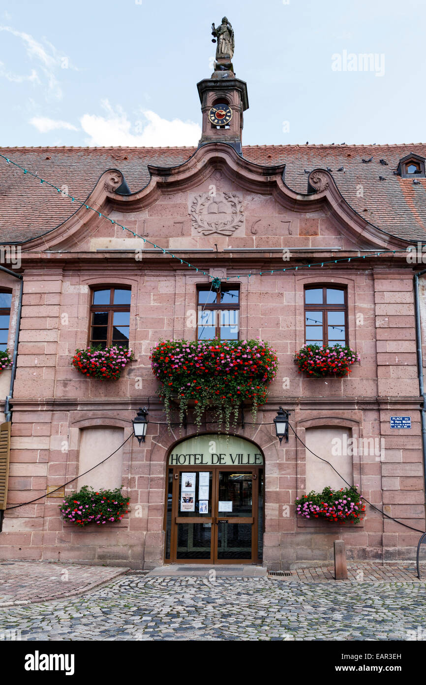 Villaggio di Bergheim, Alsazia, Francia Foto Stock