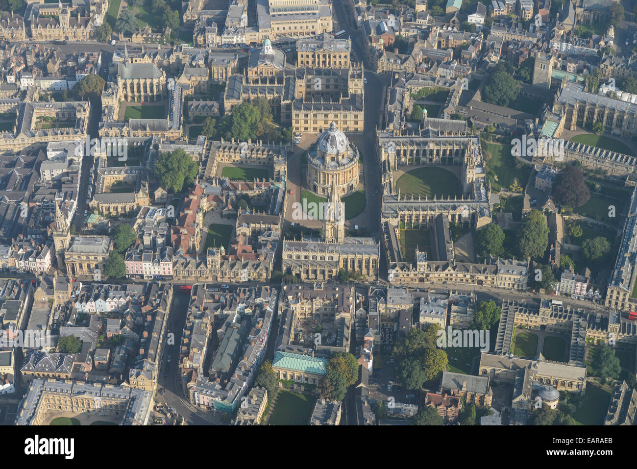 Una veduta aerea della parte dell'Università di Oxford Foto Stock