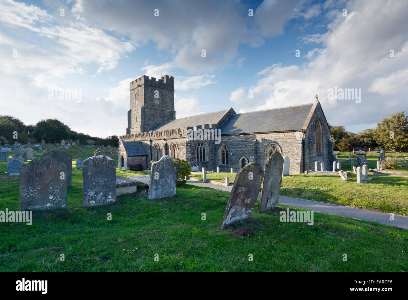 Chiesa di St Mary, Berrow. Il Somerset, Inghilterra, Regno Unito. Foto Stock