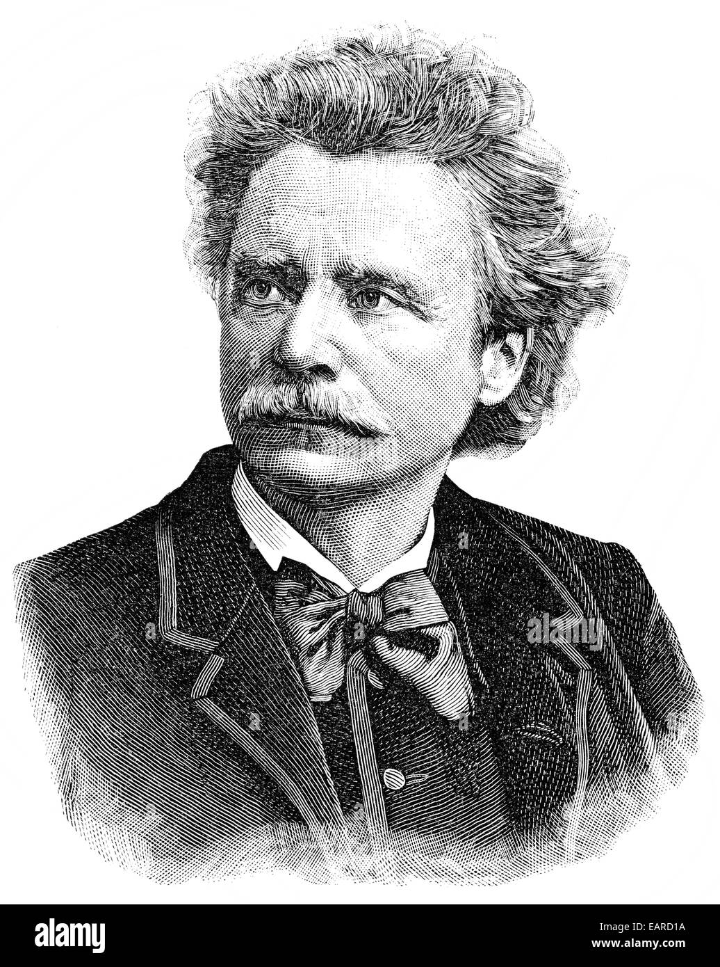 Edvard Hagerup Grieg, 1843 - 1907, un norvegese pianista e compositore del periodo romantico, Ritratto von Edvard Hagerup Grieg, 1 Foto Stock
