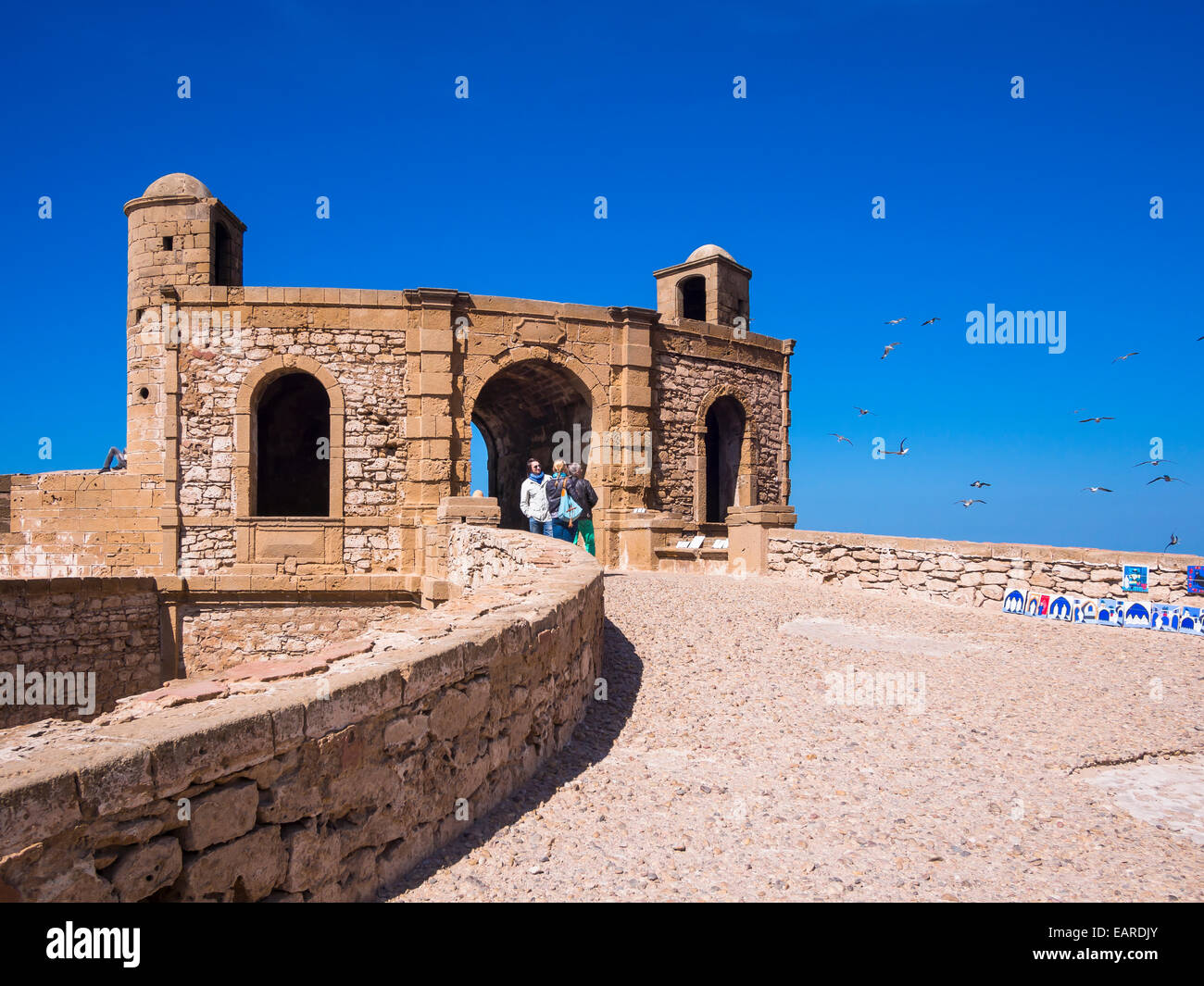 Bani Antar cinta muraria con le fortificazioni, il centro storico, Patrimonio Mondiale dell Unesco, Essaouira Marrakesh-Tensift-El Haouz Foto Stock