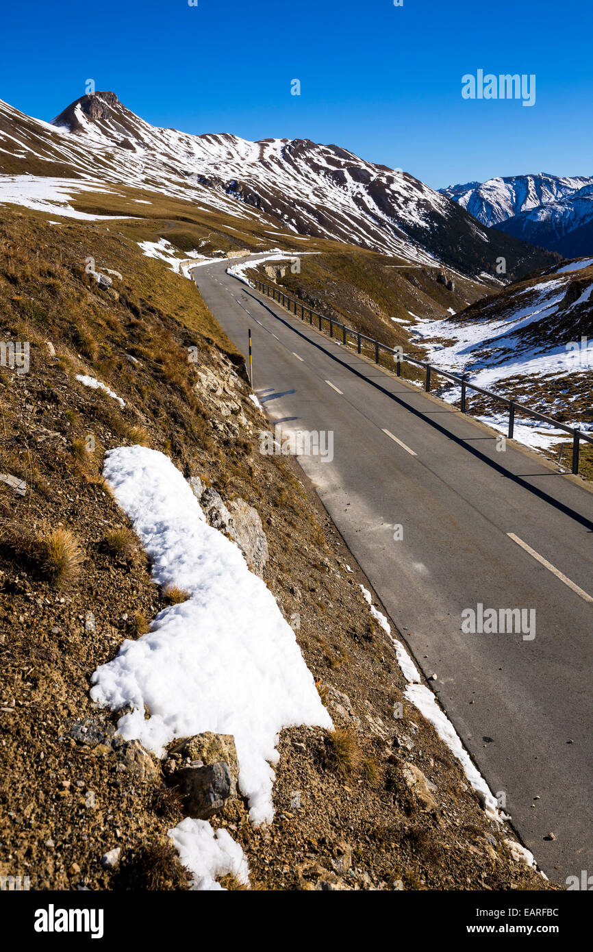 Albula pass road, Engadina, nel Canton Grigioni, Svizzera Foto Stock