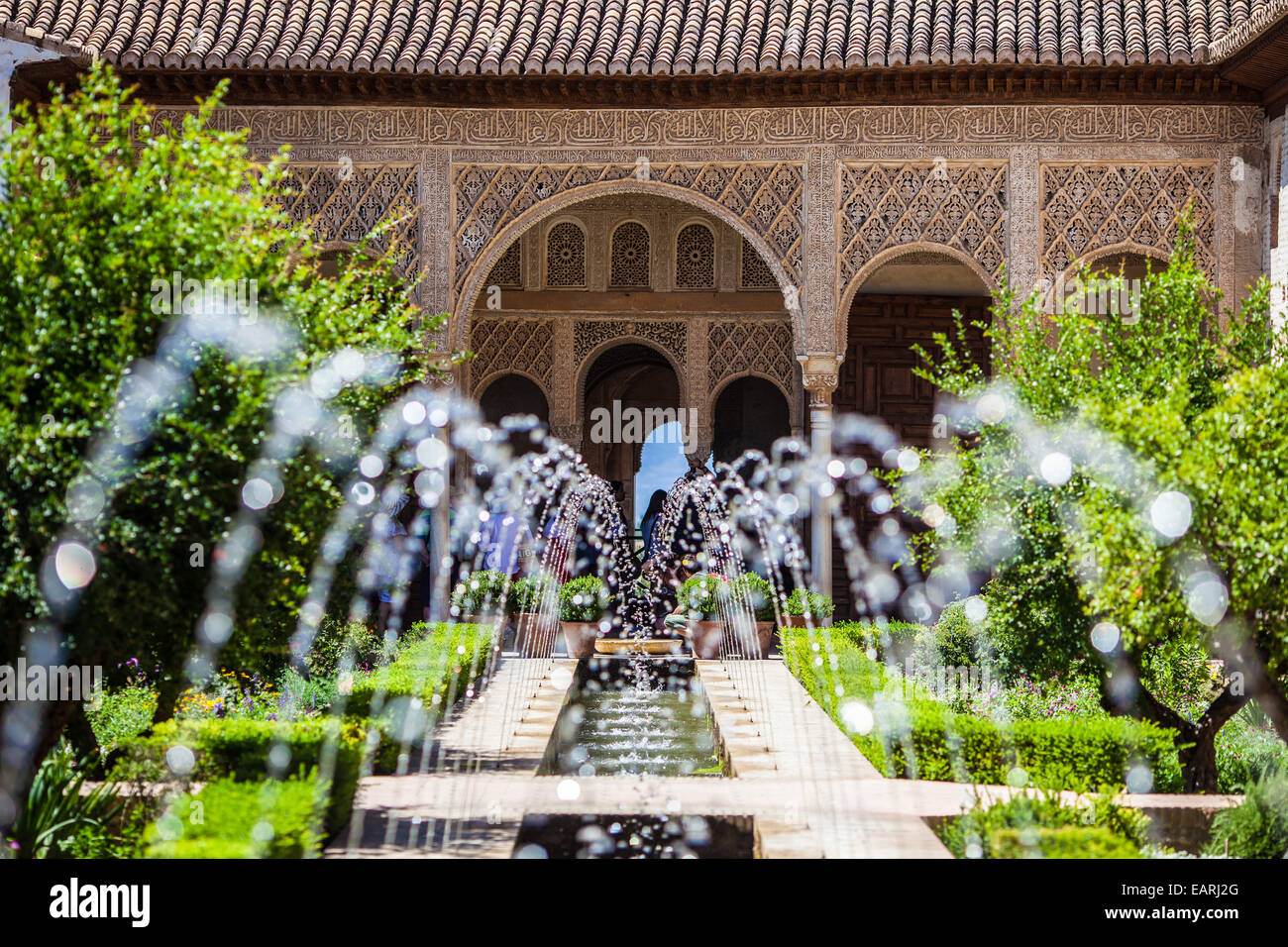 Giardini del Generalife in Spagna, parte dell'Alhambra Foto Stock