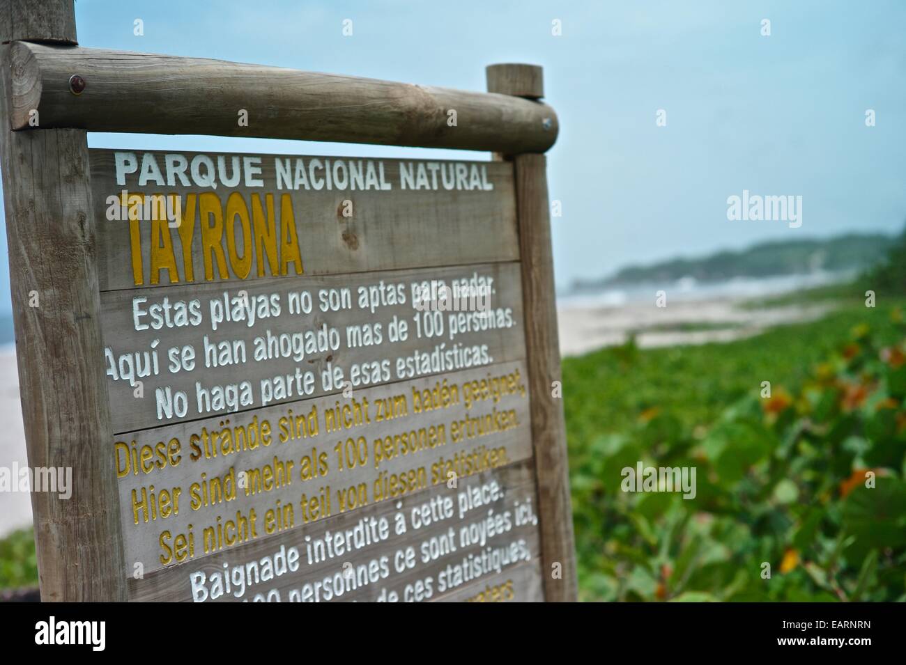 Canaveral spiaggia a Tayrona Parco Nazionale Foto Stock