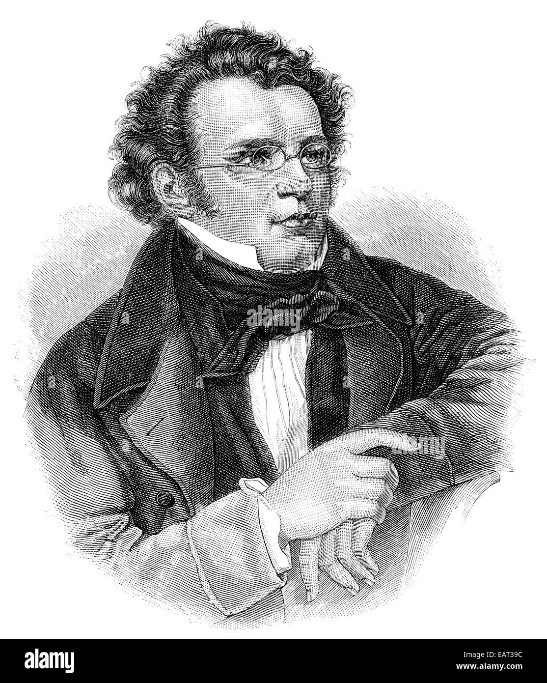 Franz Peter Schubert, 1797 - 1828, un compositore austriaco, Ritratto von Franz Peter Schubert, 1797 - 1828, ein österreichischer Ko Foto Stock