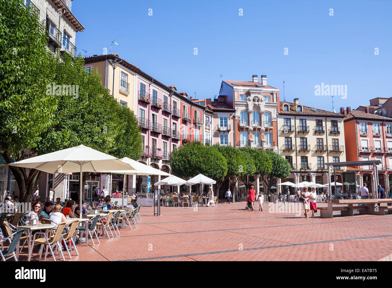 Plaza Mayor nella città di Burgos, Via di San Giacomo, Burgos, Spagna Foto Stock