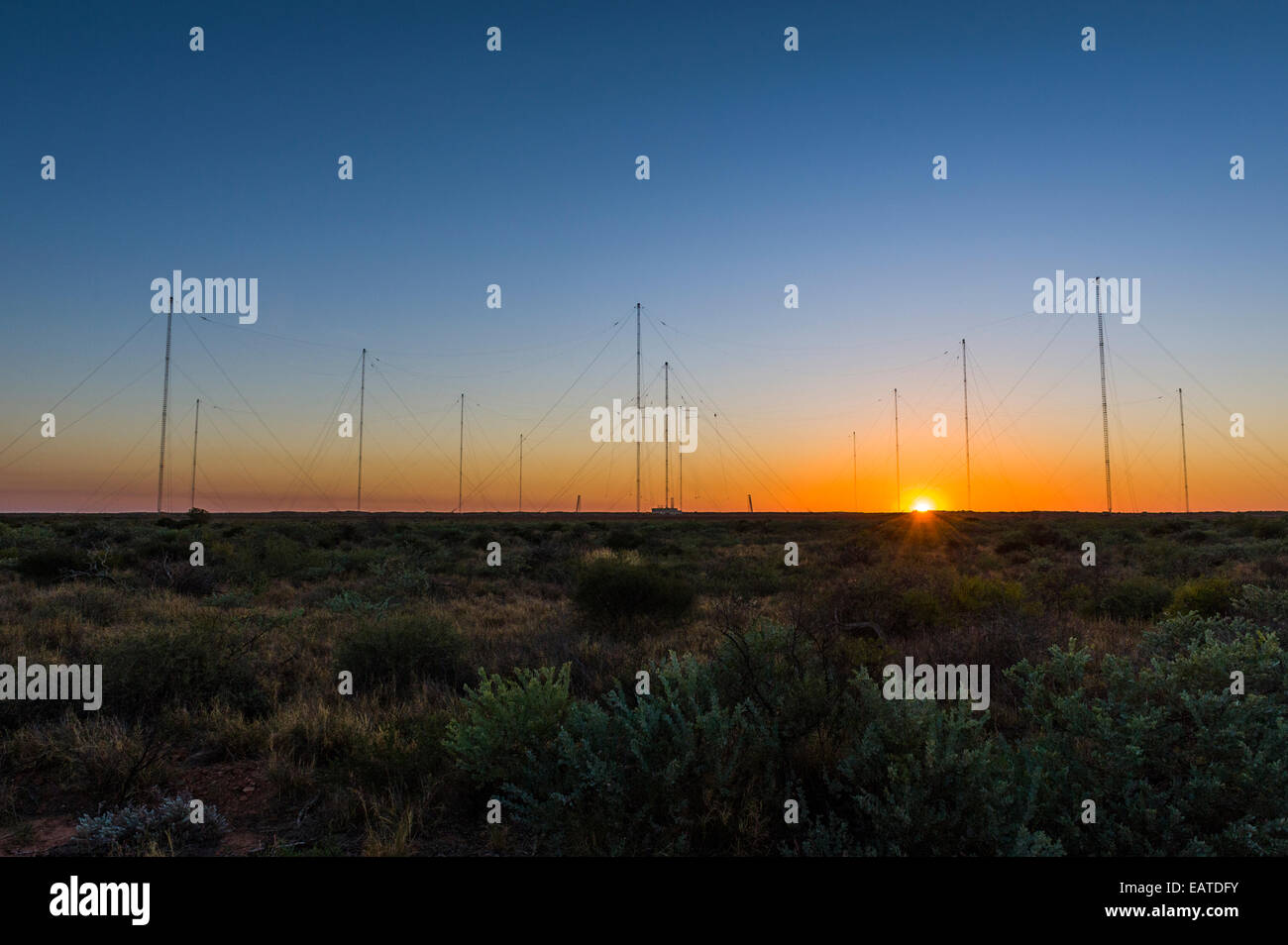Relè Radio antenne della stazione di comunicare tra navi e sottomarini. Foto Stock
