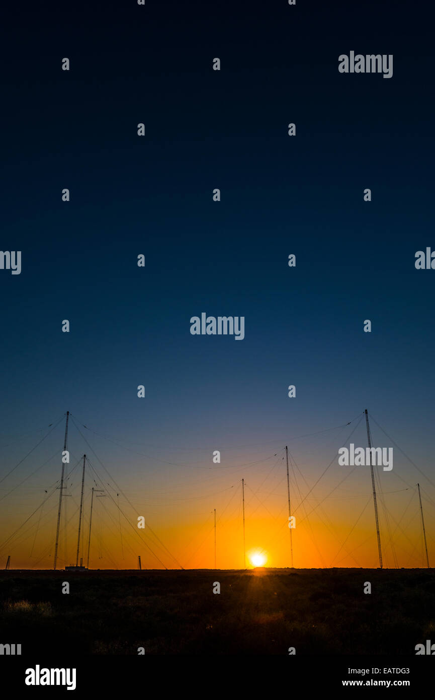 Relè Radio antenne della stazione di comunicare tra navi e sottomarini. Foto Stock