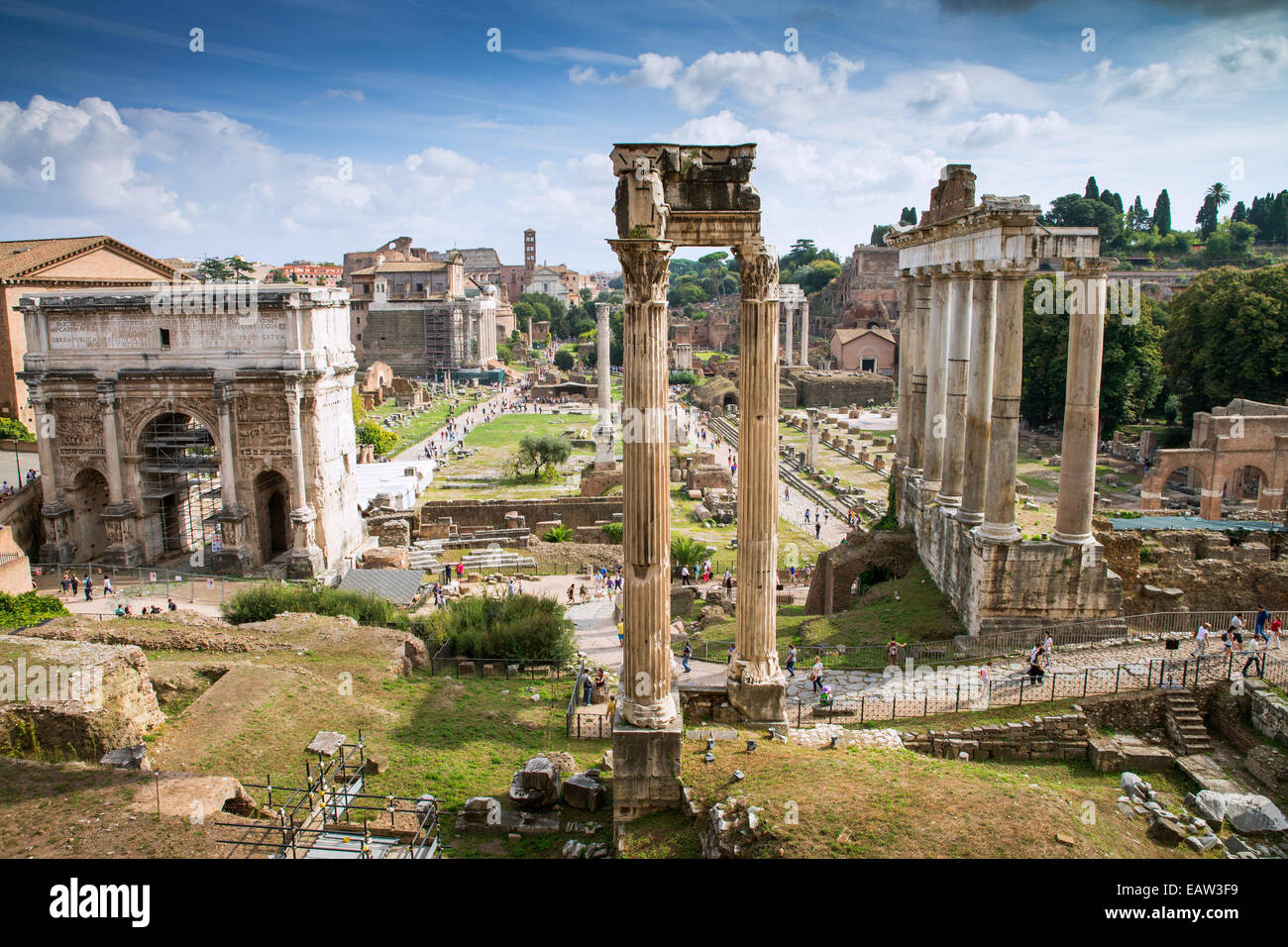 Roman Forum (Forum Romanum), Roma, Lazio, l'Italia, Europa Foto Stock