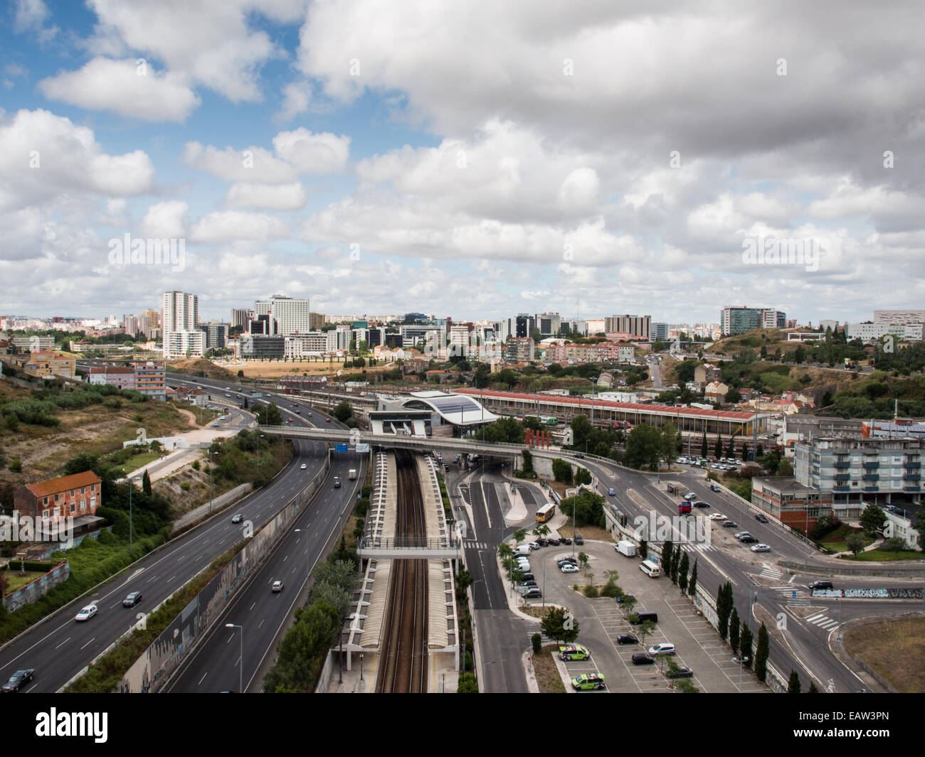 Paesaggio urbano di Lisbona Foto Stock