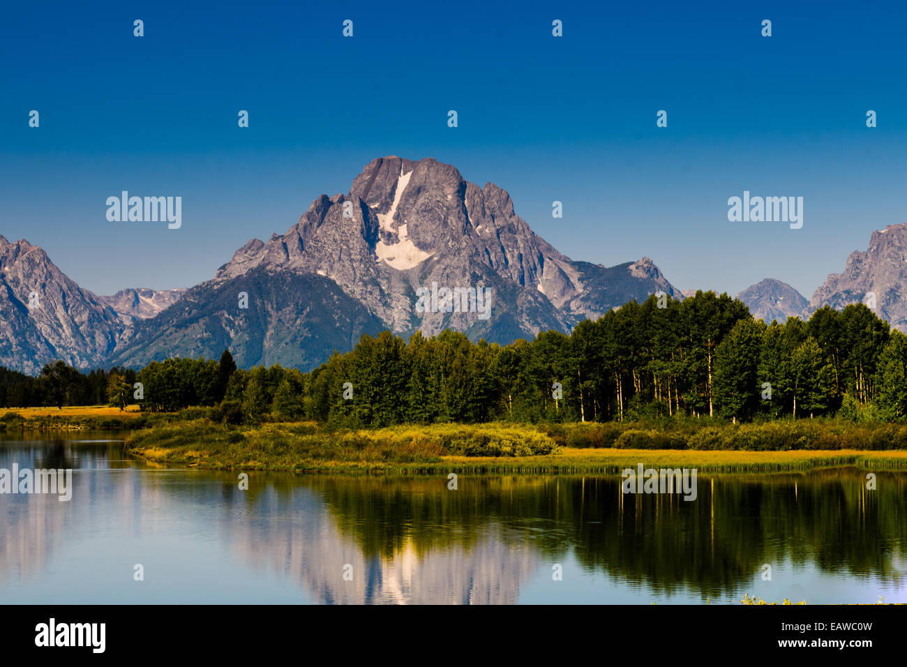 Scenic estate paesaggi di montagna del Parco Nazionale di Grand Teton in Wyoming, STATI UNITI D'AMERICA Foto Stock