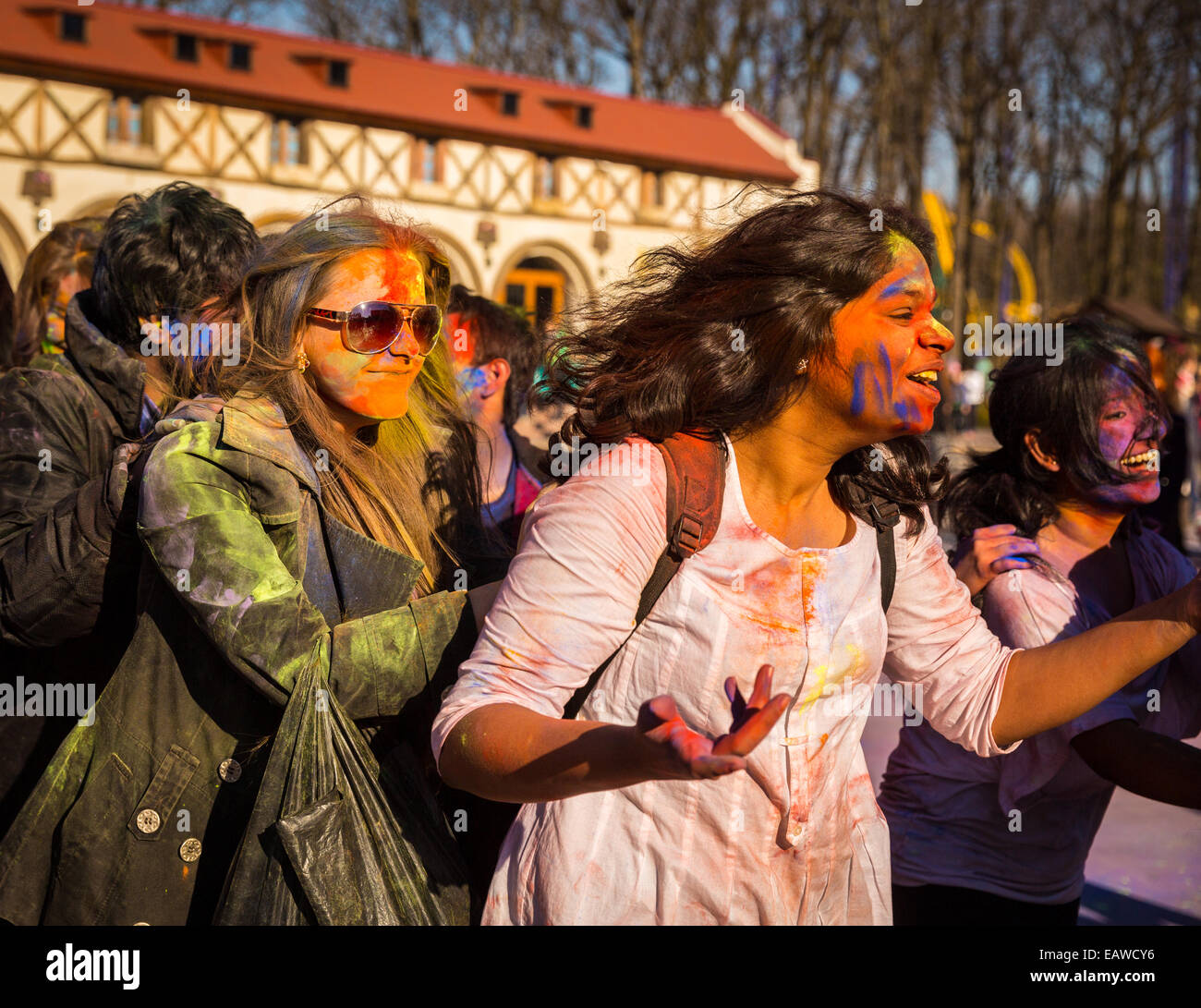 Holi, indiana, vacanza. colore, molla, vernice, indù, festival Foto Stock