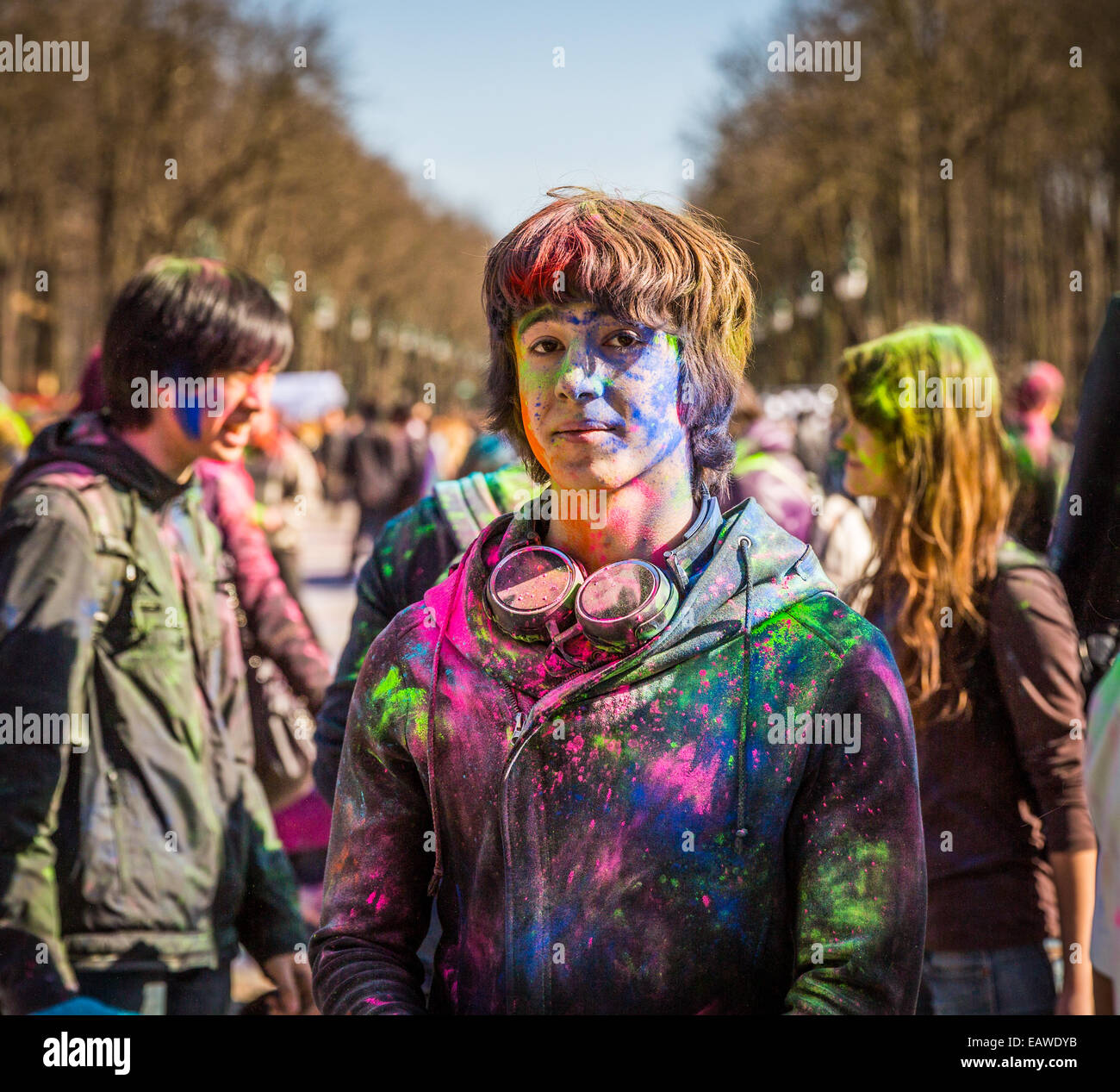 Holi, indiana, vacanza. colore, molla, vernice, indù, festival Foto Stock