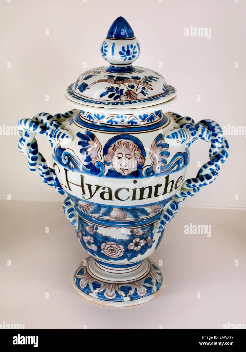 Vaso di farmacia jar ( Hyacinthe ) xviii secolo Montpellier Francia - Francese Foto Stock