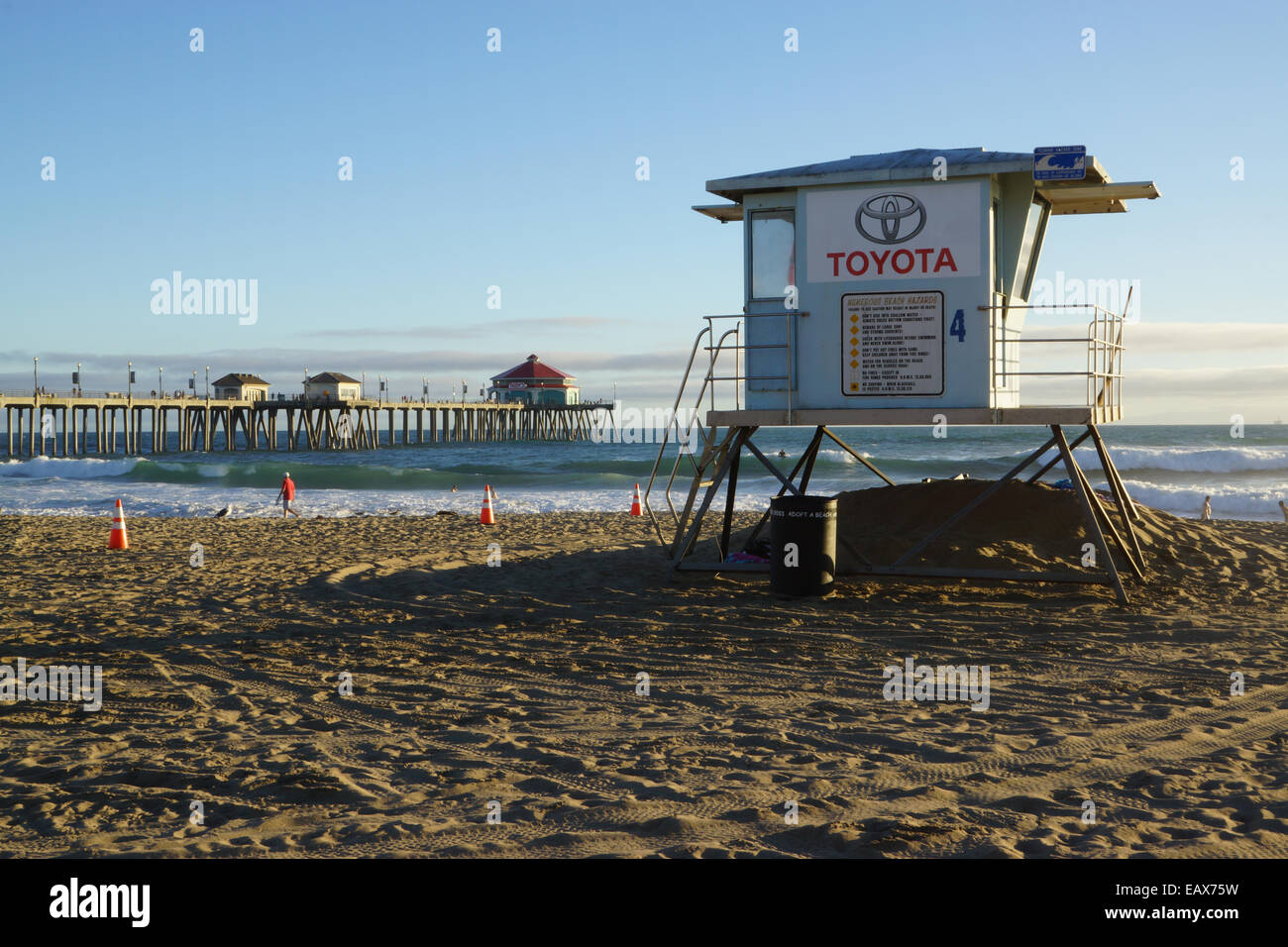 La vita della stazione di guardia a Huntington Beach Foto Stock