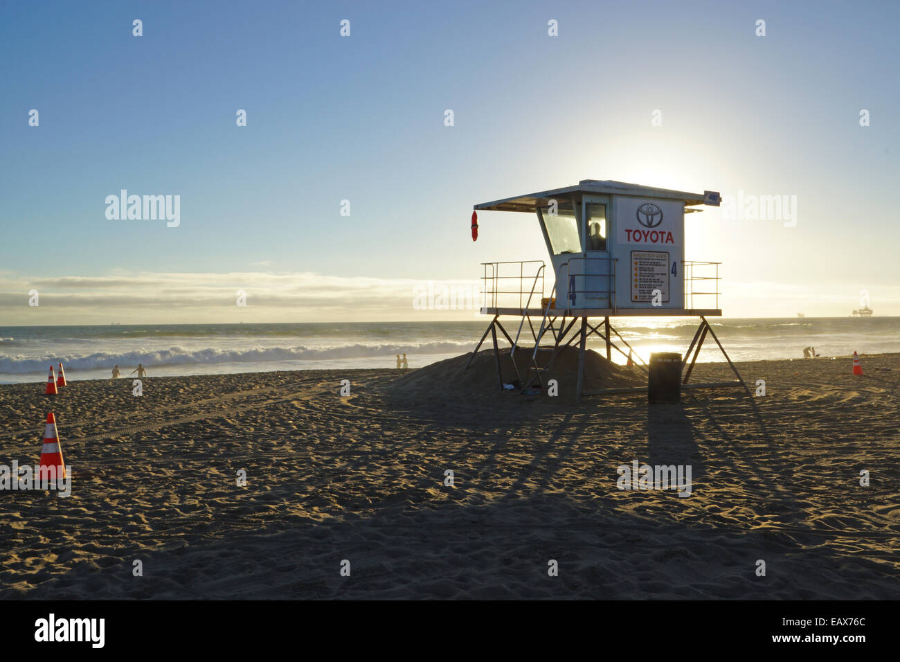 La vita della stazione di guardia a Huntington Beach Foto Stock