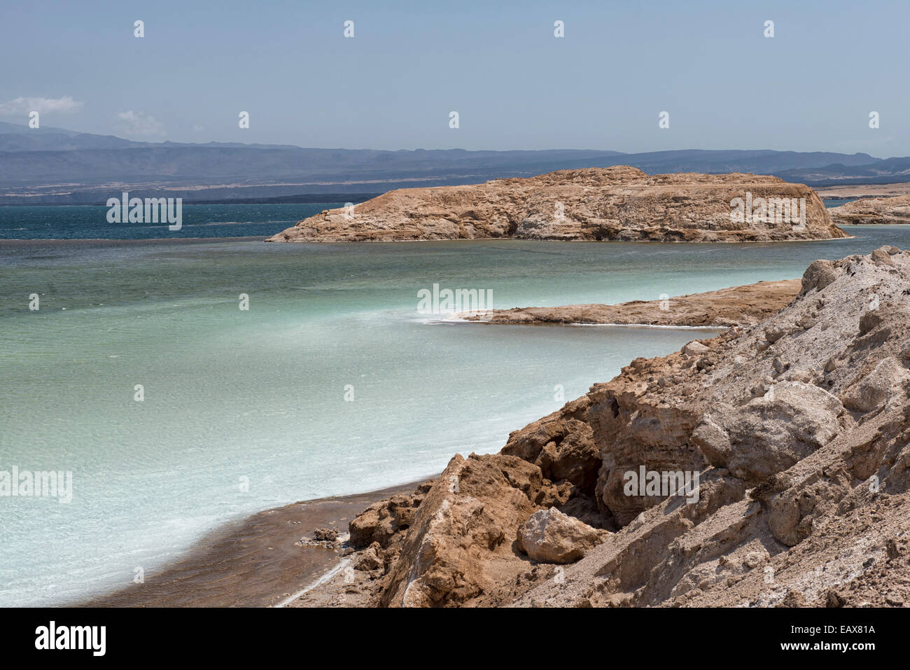 Il lago Assal, Gibuti Foto Stock