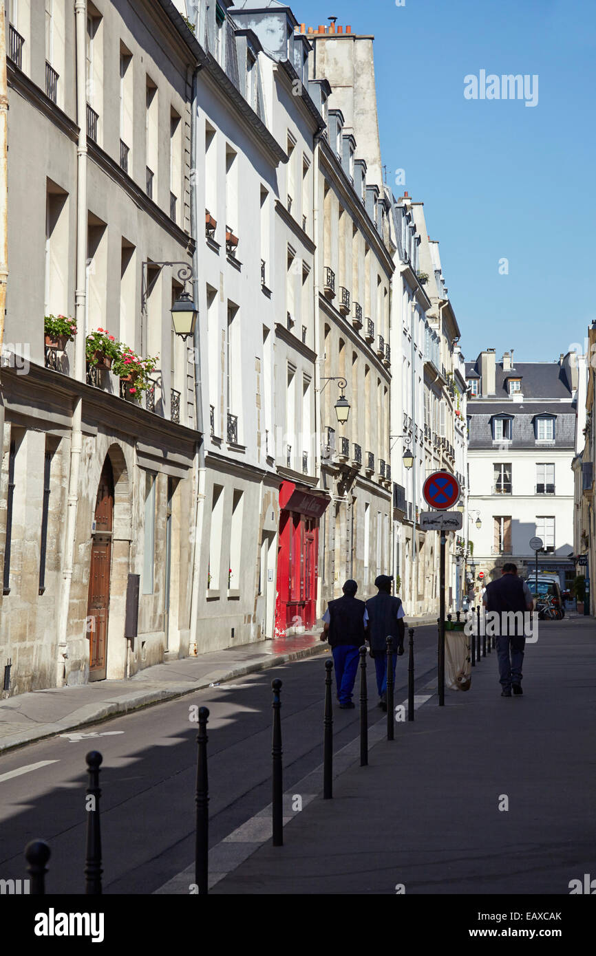 Case nel centro di Parigi, Rue Saint Paul Foto Stock