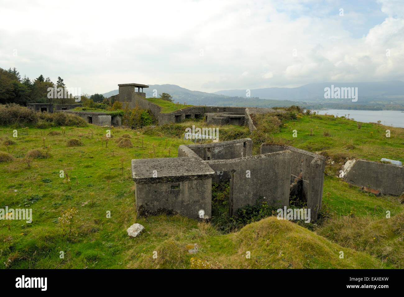Vecchie fortificazioni sul Bere Island Foto Stock