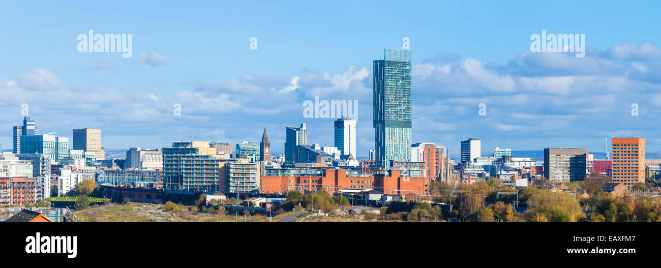 Manchester skyline Beetham Tower e lo skyline di Manchester Manchester Regno Unito Manchester Inghilterra England Regno Unito GB EU Europe Foto Stock