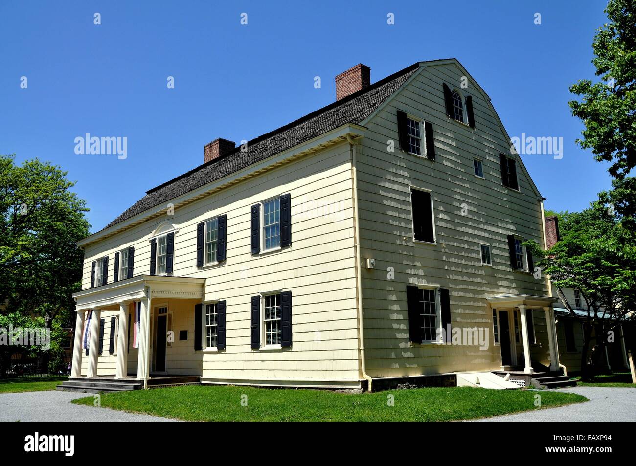 Queens, NY: la storica 1750 Rufus King Manor casa costruita in stile coloniale americana in stile georgiano Foto Stock